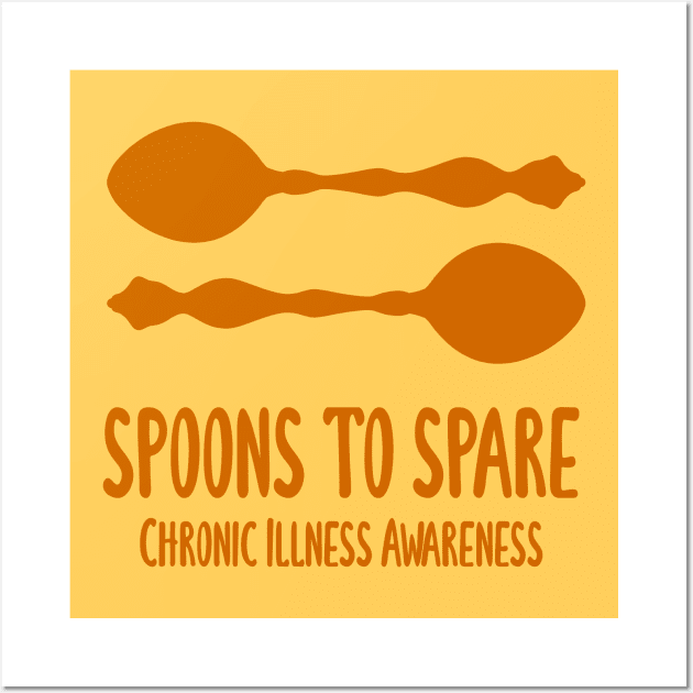 Spoons To Spare - Chronic Illness Awareness (Orange) Wall Art by KelseyLovelle